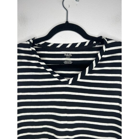 Rafaella Weekend Womens Black White Stripes Tank Sleeveless Size Small NWT - Picture 3 of 10